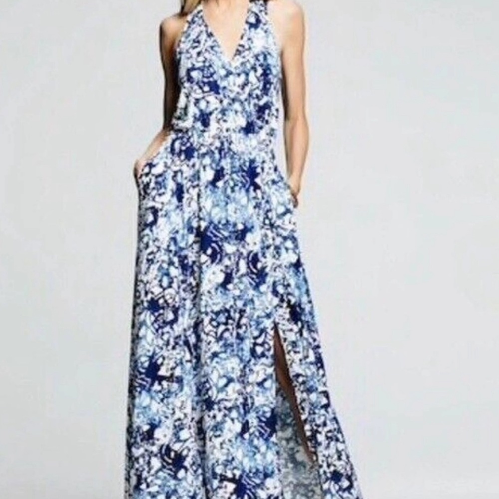 Pretty Peter Storm Sleeveless Maxi Dress With High Slit. Size S